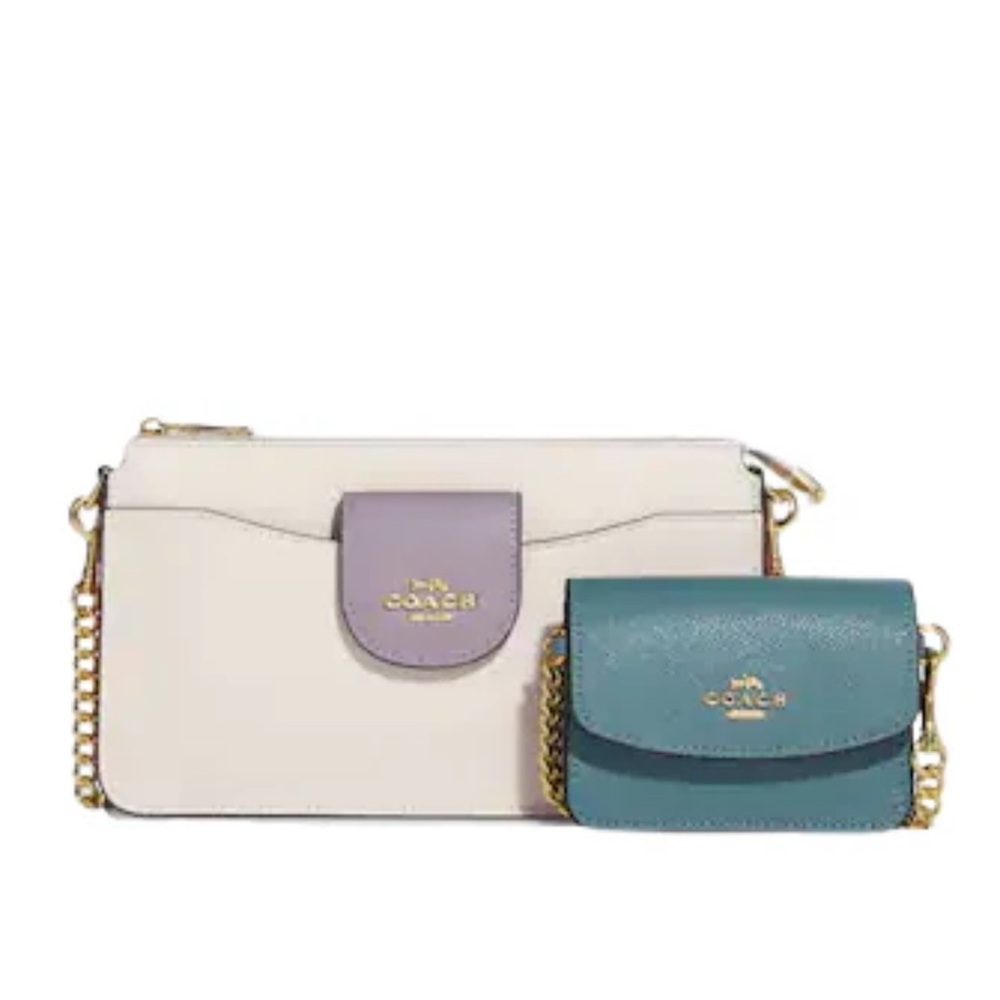 Coach Poppy Crossbody with Card Case in Colorblock